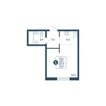 планировка квартиры 27 м2