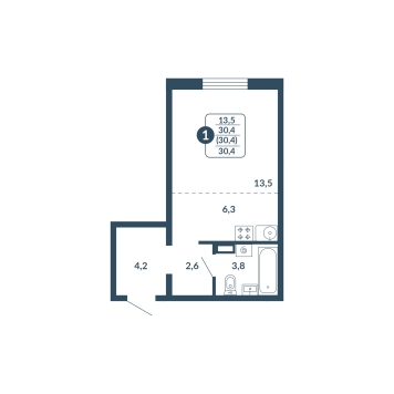 планировка квартиры 30 м2