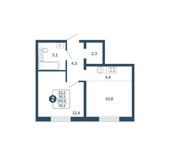 планировка квартиры 39 м2