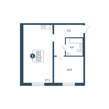 планировка квартиры 53 м2