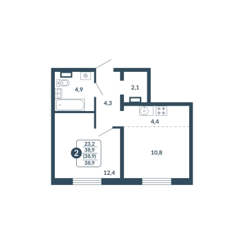 планировка квартиры 38 м2