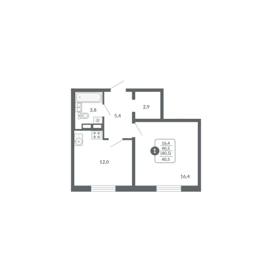 планировка квартиры 41 м2