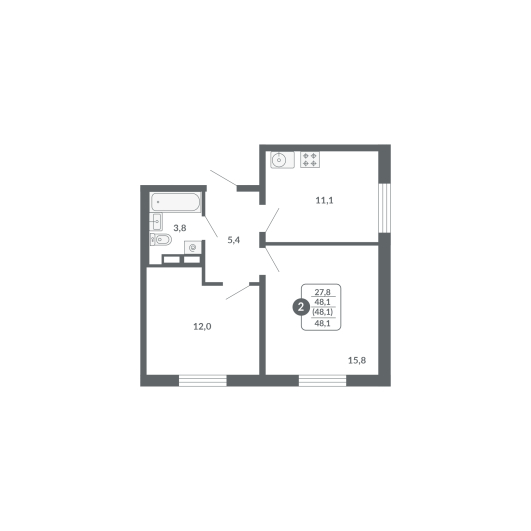 планировка квартиры 48 м2
