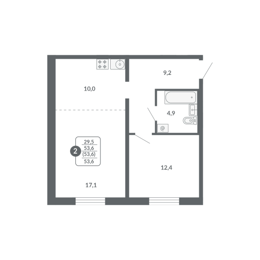 планировка квартиры 54 м2