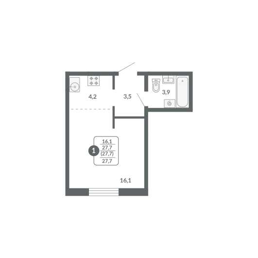 планировка квартиры 28 м2