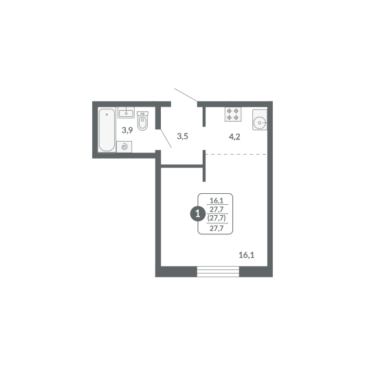 планировка квартиры 28 м2