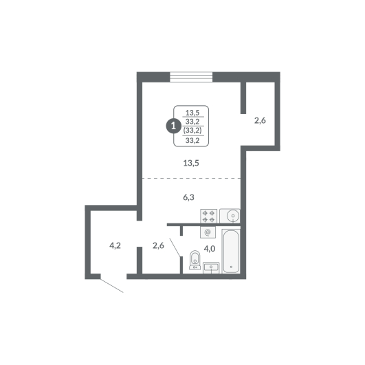 планировка квартиры 33 м2