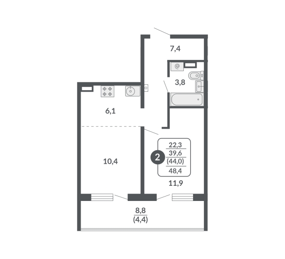 планировка квартиры 48 м2