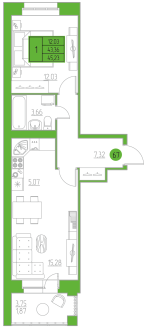 планировка квартиры 45 м2