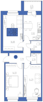 планировка квартиры 72 м2