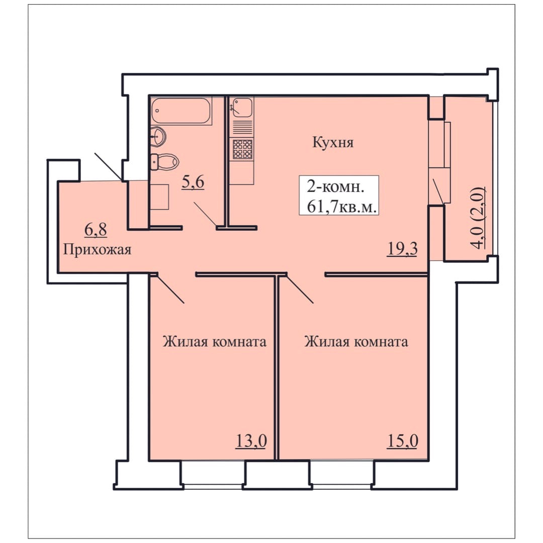 планировка квартиры 62 м2