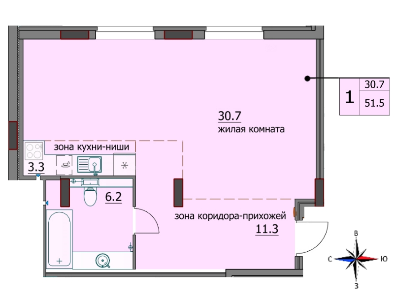 планировка квартиры 52 м2