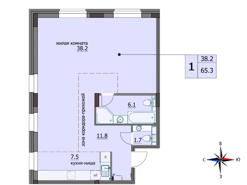 планировка квартиры 65 м2