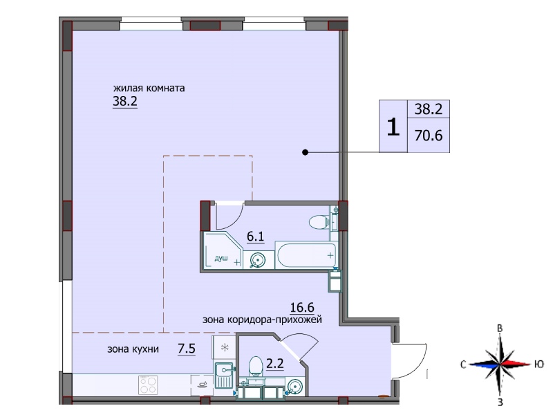 планировка квартиры 71 м2