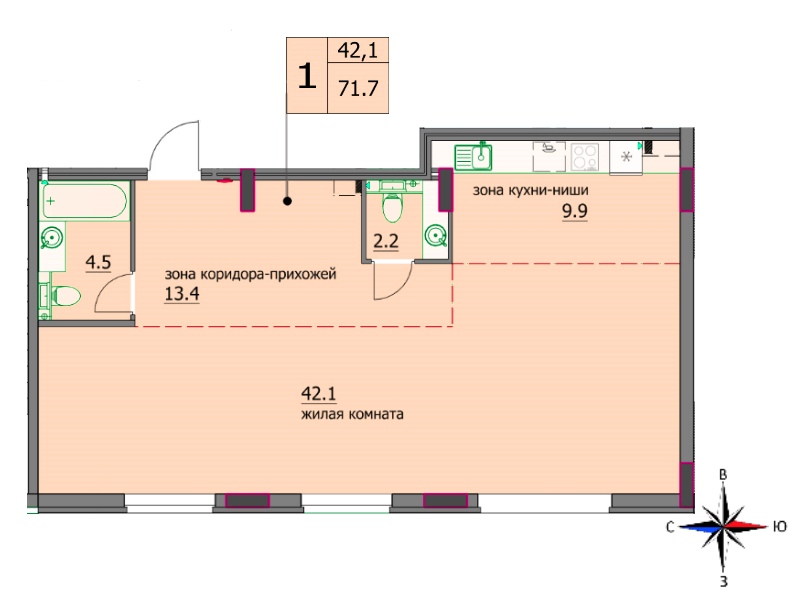 планировка квартиры 72 м2