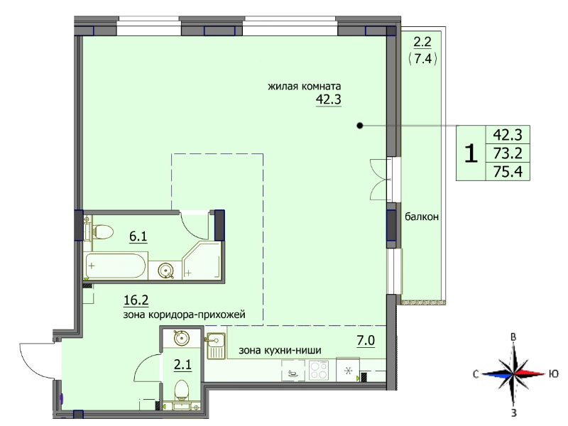 планировка квартиры 74 м2
