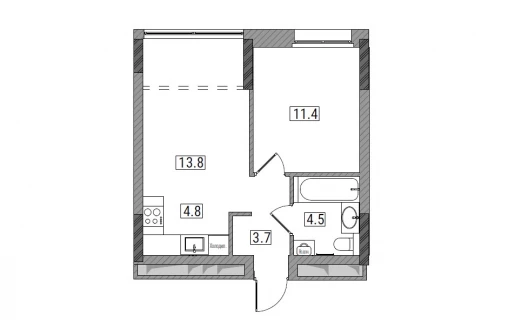 планировка квартиры 38 м2