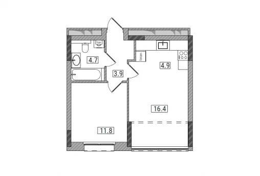 планировка квартиры 42 м2
