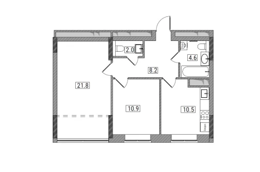 планировка квартиры 58 м2
