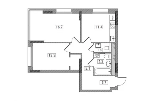 планировка квартиры 59 м2