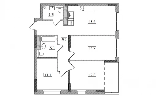 планировка квартиры 81 м2