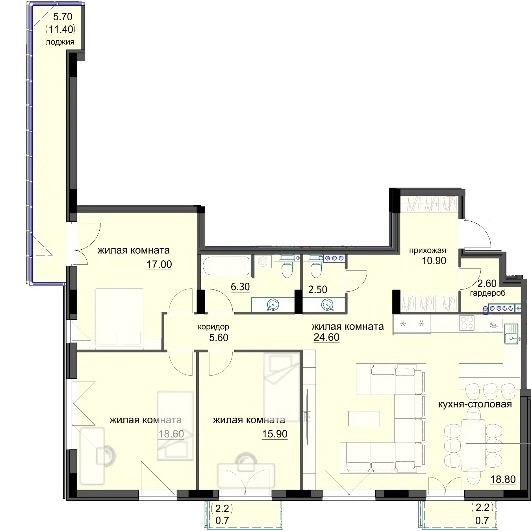 планировка квартиры 130 м2