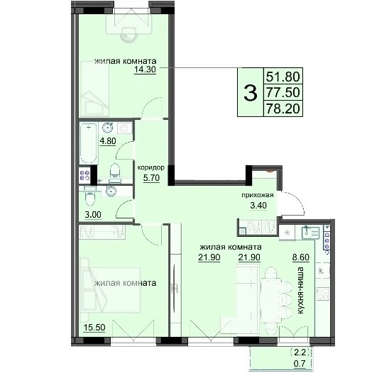 планировка квартиры 78 м2