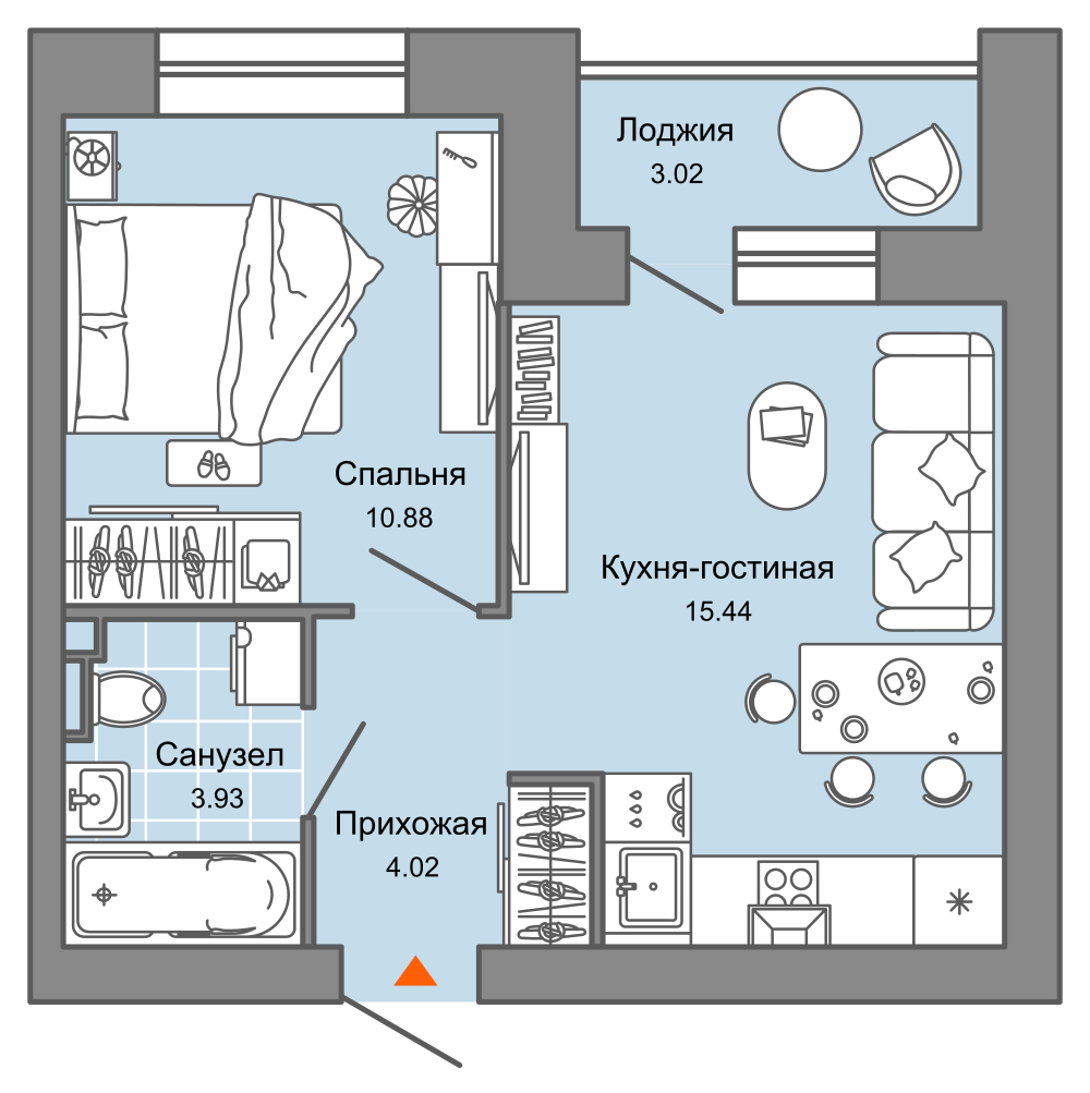 планировка квартиры 36 м2