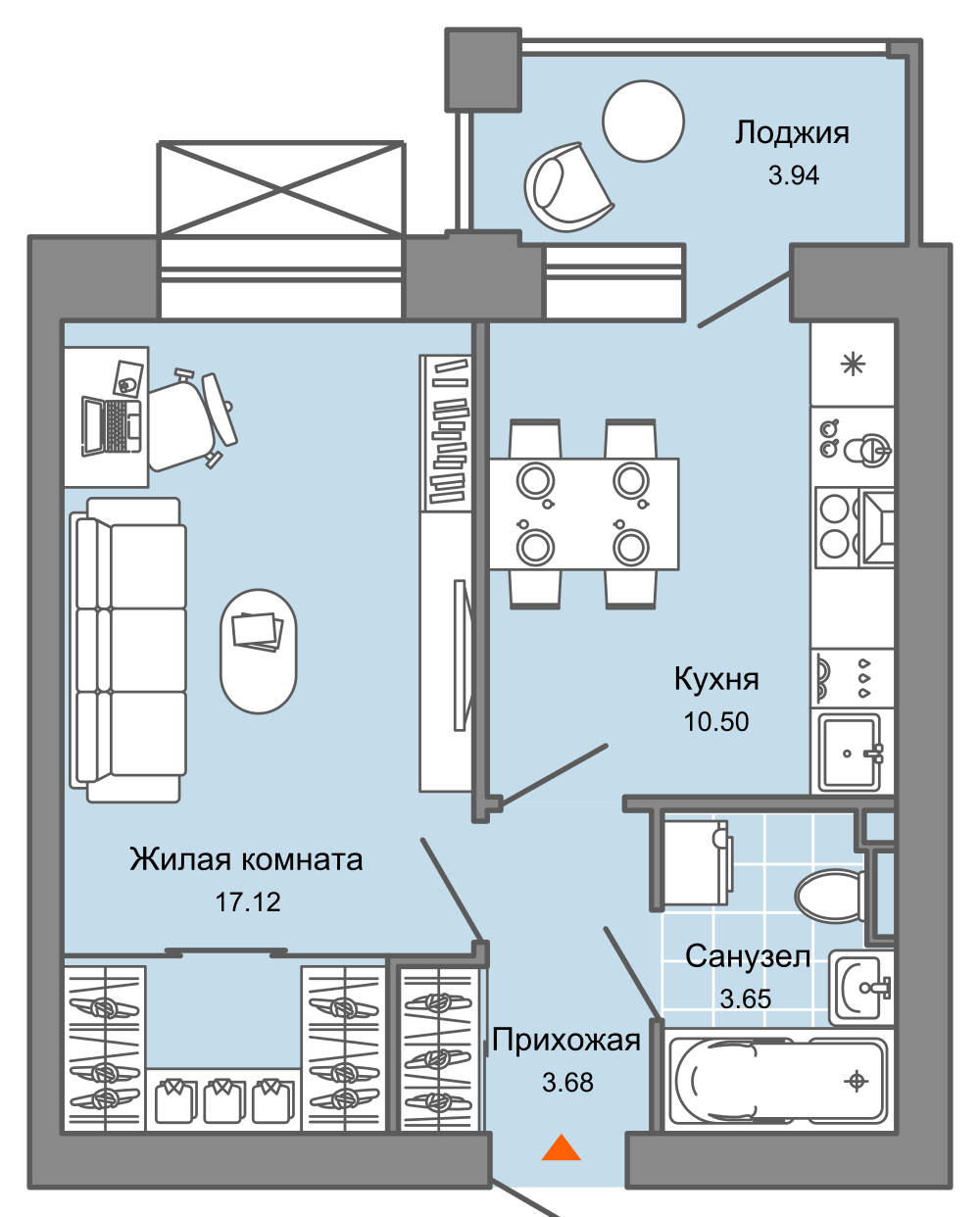 планировка квартиры 37 м2