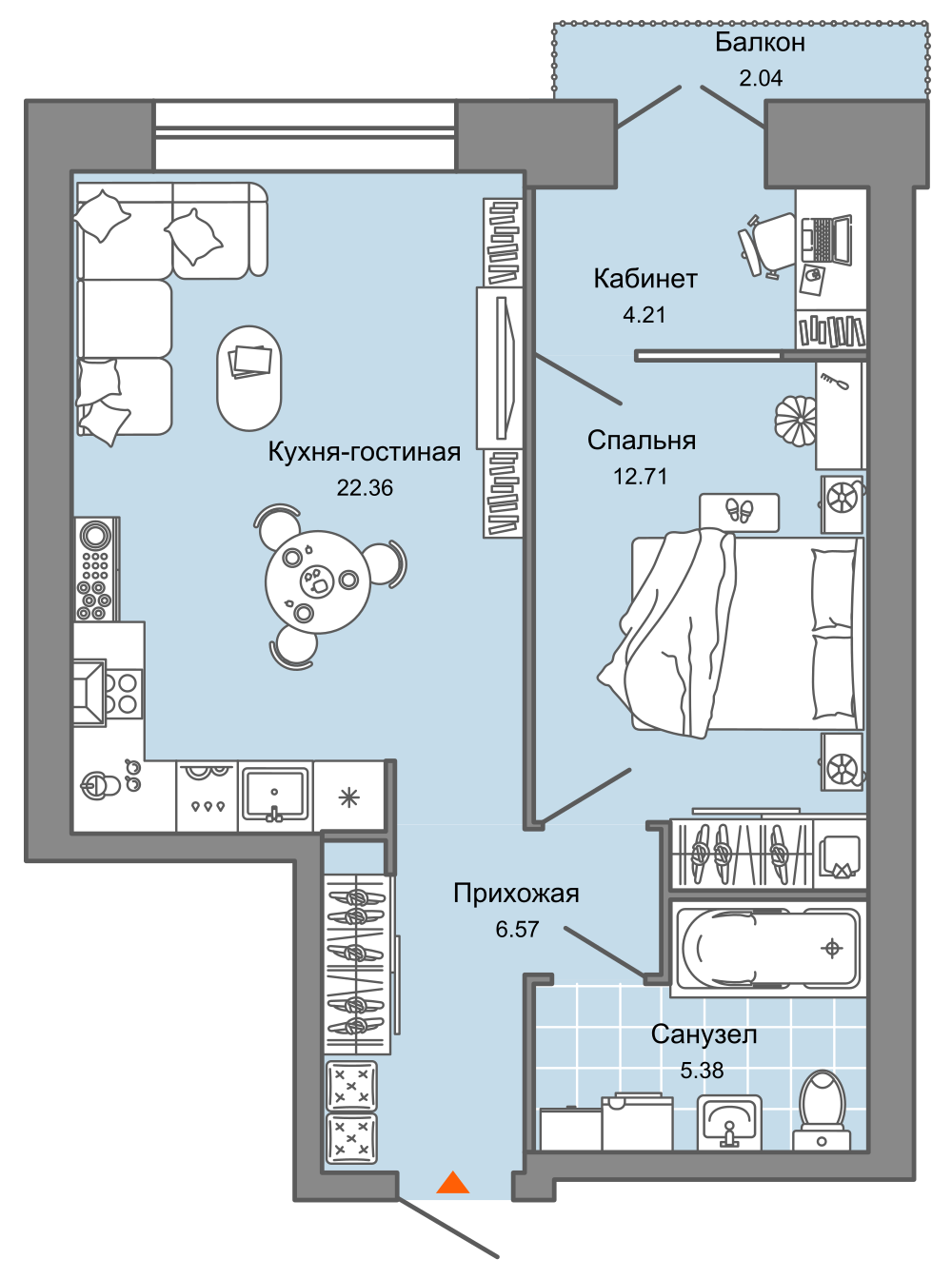 планировка квартиры 52 м2