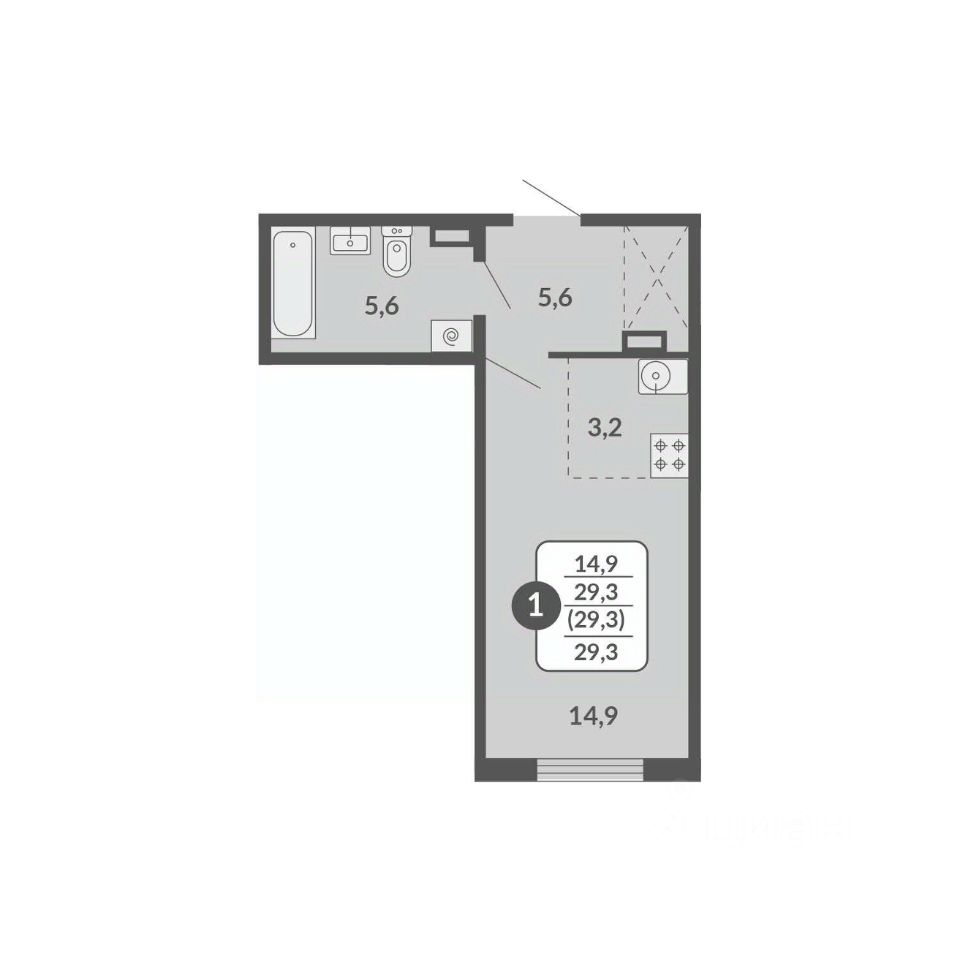 планировка квартиры 29 м2