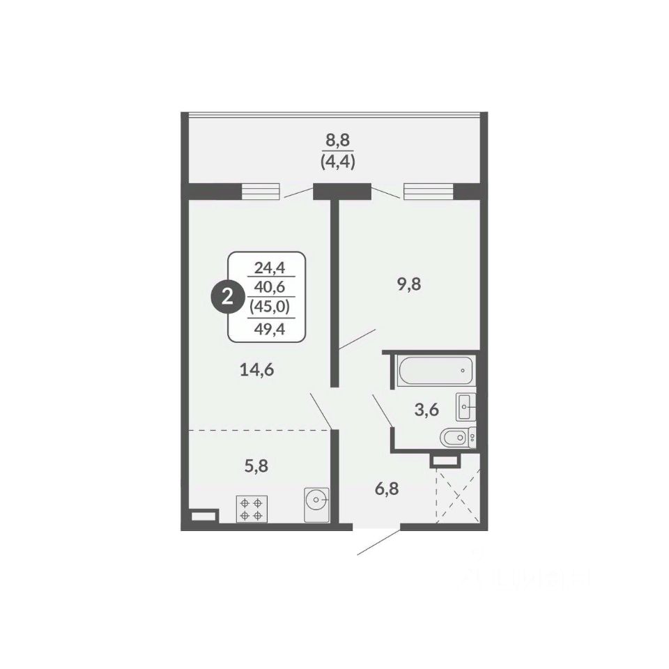 планировка квартиры 49 м2