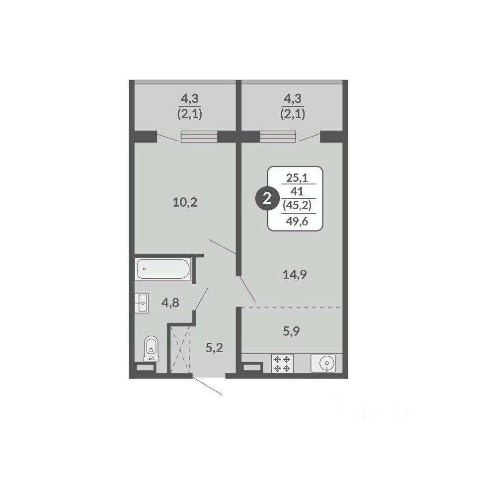 планировка квартиры 50 м2