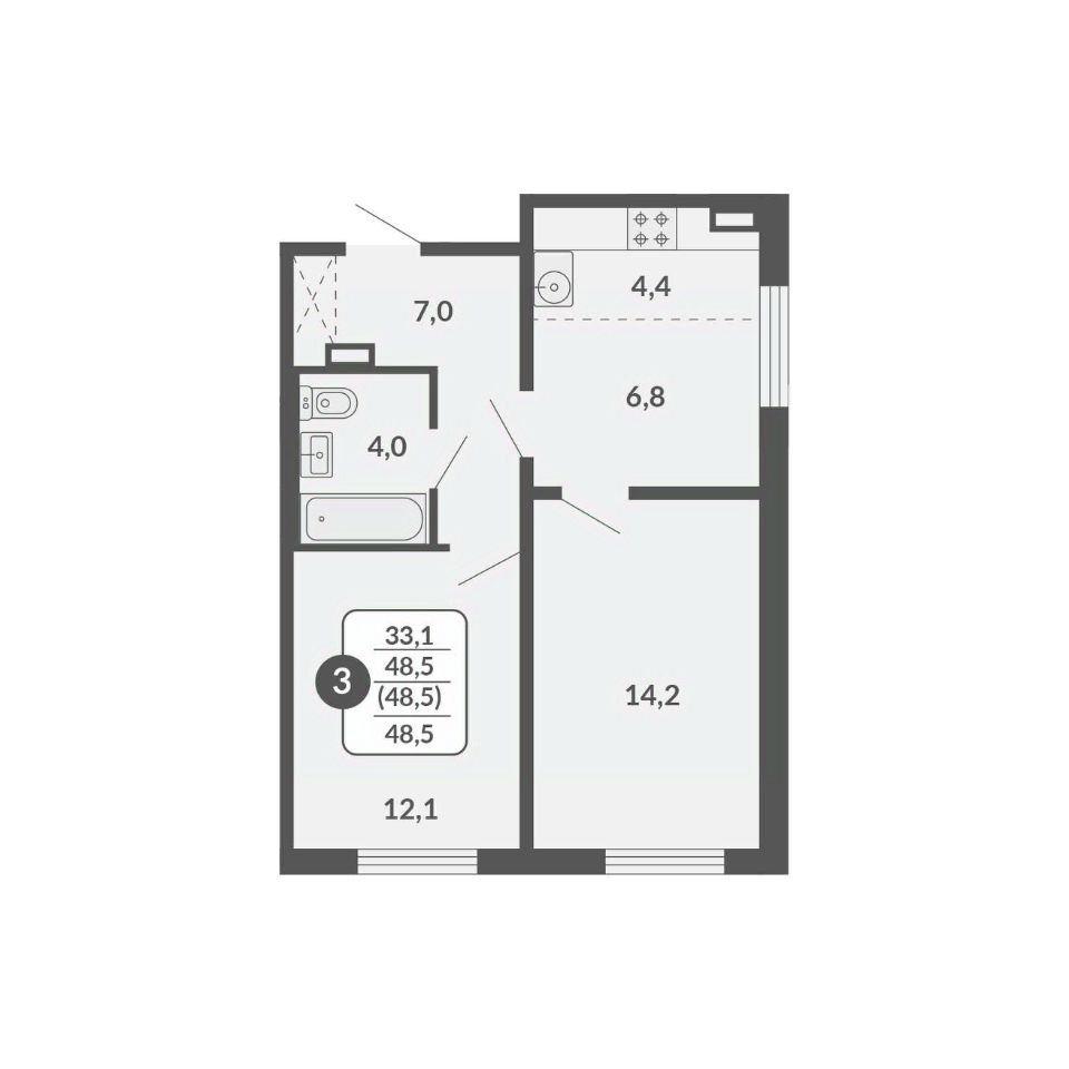 планировка квартиры 49 м2