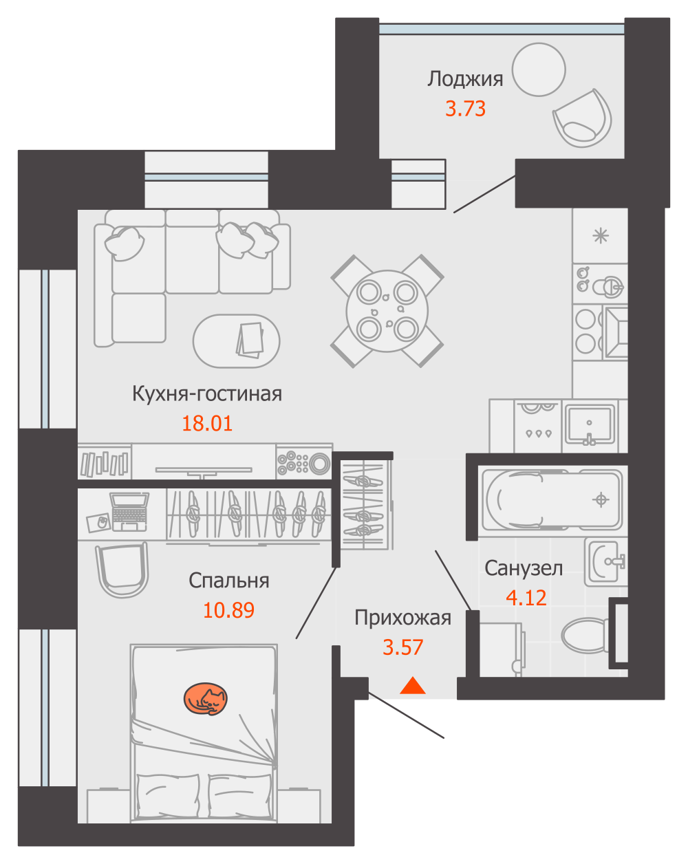 планировка квартиры 38 м2