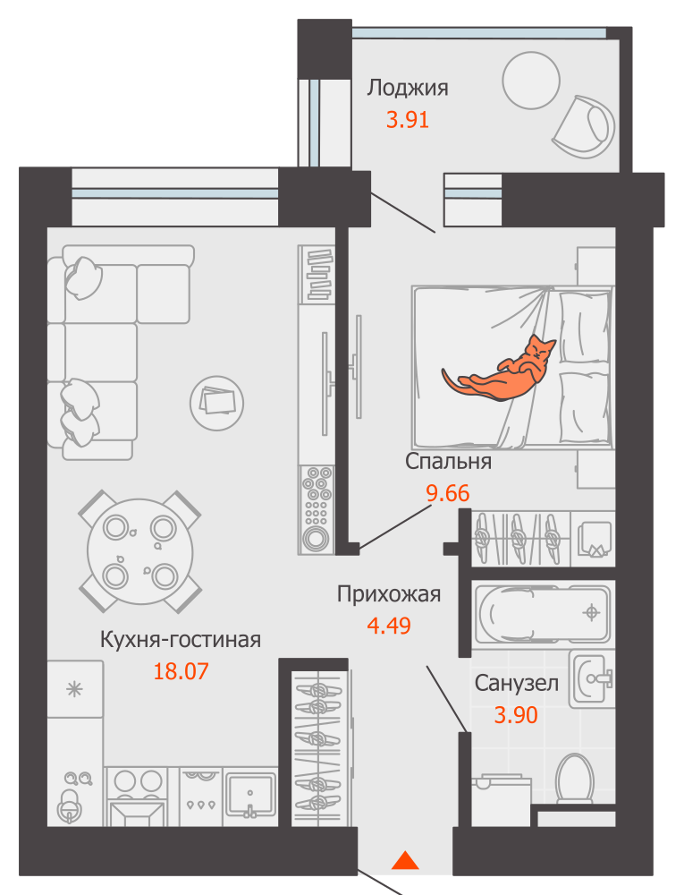 планировка квартиры 38 м2
