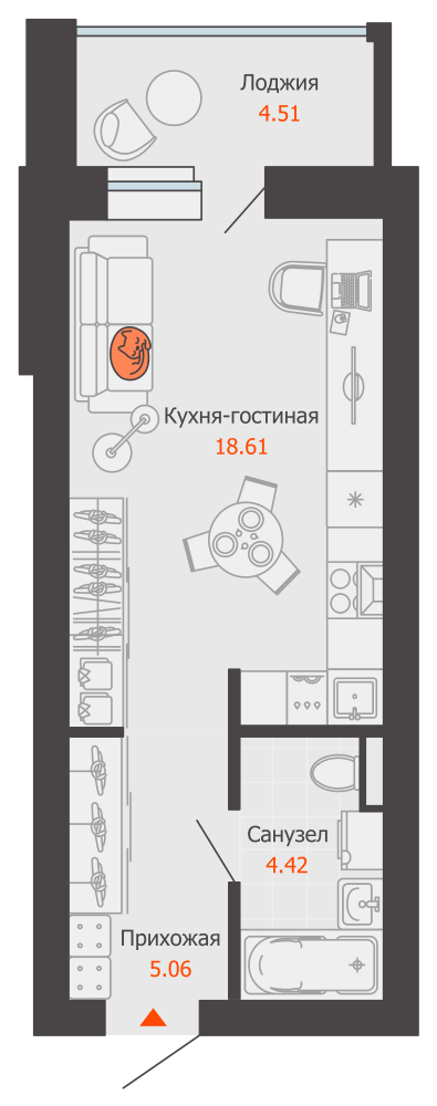 планировка квартиры 30 м2